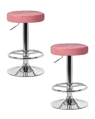 Стул барный DOBRIN Набор 2 шт Табурет барный DOBRIN BRUNO, пудрово-розовый велюр (MJ9-32) арт. LM-5008-N_CH-M_V-MJ9-32
