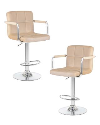 Стул барный DOBRIN Набор 2 шт Стул барный DOBRIN KRUGER ARM, бежевый велюр (MJ9-10) арт. LM-5011-N_CH-M_V-MJ9-10