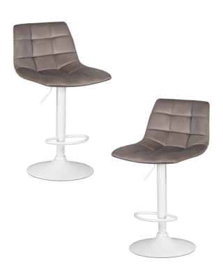 Стул барный DOBRIN Набор 2 шт Стул барный DOBRIN TAILOR WHITE, серый велюр (MJ9-75) арт. LM-5017-N_W-M_V-MJ9-75