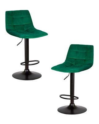 Стул барный DOBRIN Набор 2 шт Стул барный DOBRIN TAILOR BLACK, зеленый велюр (MJ9-88) арт. LM-5017-N_B-M_C-MJ9-88