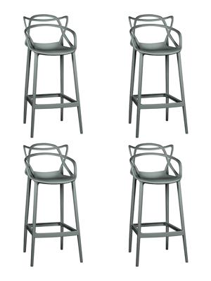 Стул барный DOBRIN Набор 4 шт Стул барный DOBRIN MASTERS BAR, тёмно-серый (GR-04) арт. LMZL-PP601C-N_P-GR-04