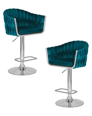 Стул барный DOBRIN Набор 2 шт Стул барный DOBRIN MARCEL, морской волны велюр (MJ9-99) арт. LM-9692-N_CH-M_V-MJ9-99