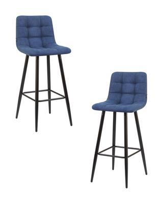 Стул барный DOBRIN Набор 2 шт Стул барный DOBRIN NICOLE, черные матовые ножки, синяя ткань (UF860-14B) арт. LML-8078-N_B-M_C-UF860-14B