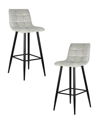 Стул барный DOBRIN Набор 2 шт Стул барный DOBRIN NICOLE, черные матовые ножки, светло-серый велюр (108-52) арт. LML-8078-N_B-M_V-108-52