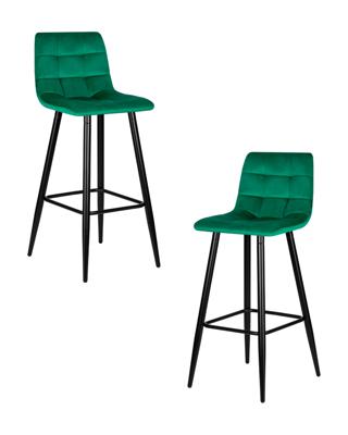 Стул барный DOBRIN Набор 2 шт Стул барный DOBRIN NICOLE, черные матовые ножки, зелёный велюр (108-64) арт. LML-8078-N_B-M_V-V108-64