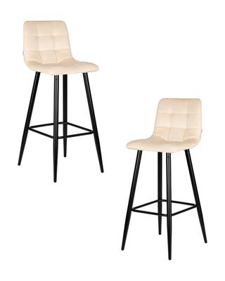 Стул барный DOBRIN Набор 2 шт Стул барный DOBRIN NICOLE, черные матовые ножки, кремовый велюр (108-113) арт. LML-8078-N_B-M_V-V108-113
