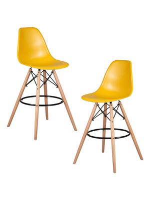 Стул барный DOBRIN Набор 2 шт Стул барный DOBRIN DSW BAR, ножки светлый бук, цвет горчичный (Y-03) арт. LMZL-PP638G-N_LB-MTR_P-Y-03