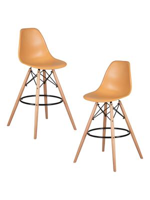 Стул барный DOBRIN Набор 2 шт Стул барный DOBRIN DSW BAR, ножки светлый бук, цвет персиковый (NX-Y-06) арт. LMZL-PP638G-N_LB-MTR_P-NX-Y-06