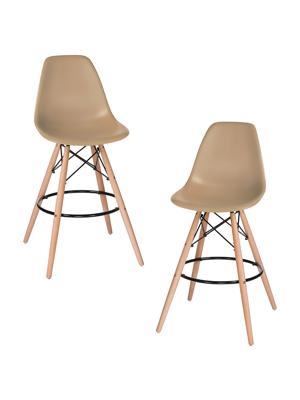 Стул барный DOBRIN Набор 2 шт Стул барный DOBRIN DSW BAR, ножки светлый бук, цвет сиденья бежевый (GR-03) арт. LMZL-PP638G-N_LB-MTR_P-GR-03