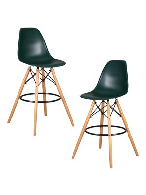 Стул барный DOBRIN Набор 2 шт Стул барный DOBRIN DSW BAR, ножки светлый бук, цвет тёмно-зеленый (G-13) арт. LMZL-PP638G-N_LB-MTR_P-G-13