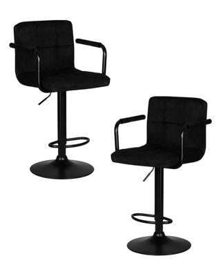 Стул барный DOBRIN Набор 2 шт Стул барный DOBRIN KRUGER ARM BLACK, черный вельвет (LAR-E2041-52) арт. LM-5011-N_B-M_VV-LAR-E2041-52