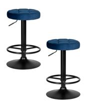Стул барный DOBRIN Набор 2 шт Табурет барный DOBRIN BRUNO BLACK, синий велюр (MJ9-117) арт. LM-5008-N_B-M_V-MJ9-117