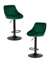 Стул барный DOBRIN Набор 2 шт Стул барный DOBRIN LOGAN BLACK, зеленый велюр (MJ9-88) арт. LM-5007-N_B-M_V-MJ9-88