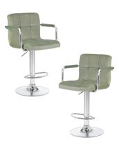 Стул барный DOBRIN Набор 2 шт Стул барный DOBRIN KRUGER ARM, мятный велюр (MJ9-87) арт. LM-5011-N_CH-M_V-MJ9-87
