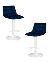 Стул барный DOBRIN Набор 2 шт Стул барный DOBRIN TAILOR WHITE, синий велюр (MJ9-117) арт. LM-5017-N_W-M_V-MJ9-117