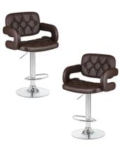 Стул барный DOBRIN Набор 2 шт Стул барный DOBRIN TIESTO, коричневый арт. LM-3460-N_CH-M_EL-brown
