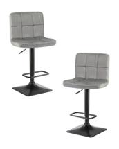 Стул барный DOBRIN Набор 2 шт Стул барный DOBRIN DOMINIC, серый велюр (MJ9-75) арт. LM-5018-N_B-M_V-MJ9-75