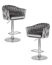 Стул барный DOBRIN Набор 2 шт Стул барный DOBRIN MARCEL, серый велюр (MJ9-75) арт. LM-9692-N_CH-M_V-MJ9-75