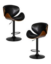 Стул барный DOBRIN Набор 2 шт Стул барный DOBRIN JACK BLACK, цвет черный глянец PU ABD 002 арт. LMZ-6023-N_B-M_EL-ABD-002