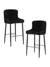 Стул барный DOBRIN Набор 2 шт Стул барный DOBRIN CHRISTIAN'75, черные ножки, черный велюр (V108-77) арт. LML-8297-N_B-M_V-V108-77