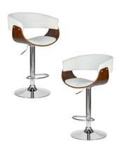 Стул барный DOBRIN Набор 2 шт Стул барный DOBRIN OSTIN, цвет белый PU ABA 008 арт. LMZ-6094-N_CH-M_EL-ABA-008