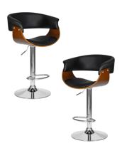 Стул барный DOBRIN Набор 2 шт Стул барный DOBRIN OSTIN, цвет черный PU ABA 001 арт. LMZ-6094-N_CH-M_EL-ABA-001