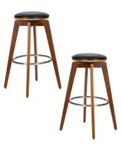 Стул барный DOBRIN Набор 2 шт Табурет барный DOBRIN TOM'77, цвет черный глянец PU ABD 002 арт. LMZ-6721-N_TR_EL-ABD-002