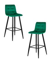 Стул барный DOBRIN Набор 2 шт Стул барный DOBRIN NICOLE, черные матовые ножки, зелёный велюр (108-64) арт. LML-8078-N_B-M_V-V108-64