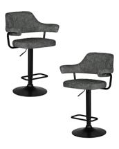 Стул барный DOBRIN Набор 2 шт Стул барный DOBRIN CHARLY BLACK, серый твид (LEO11) арт. LM-5019-N_B-M_CT-LEO11