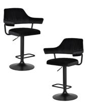 Стул барный DOBRIN Набор 2 шт Стул барный DOBRIN CHARLY BLACK, черный велюр (MJ9-101) арт. LM-5019-N_B-M_V-MJ9-101