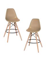 Стул барный DOBRIN Набор 2 шт Стул барный DOBRIN DSW BAR, ножки светлый бук, цвет сиденья бежевый (GR-03) арт. LMZL-PP638G-N_LB-MTR_P-GR-03
