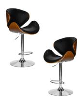 Стул барный DOBRIN Набор 2 шт Стул барный DOBRIN JACK, цвет черный глянец PU ABD 002 арт. LMZ-6023-N_CH-M_EL-ABD-002