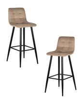 Стул барный DOBRIN Набор 2 шт Стул барный DOBRIN NICOLE, черные матовые ножки, мокко велюр (108-104) арт. LML-8078-N_B-M_V-V108-104