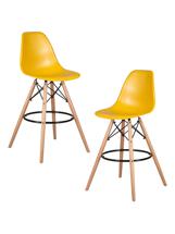Стул барный DOBRIN Набор 2 шт Стул барный DOBRIN DSW BAR, ножки светлый бук, цвет горчичный (Y-03) арт. LMZL-PP638G-N_LB-MTR_P-Y-03