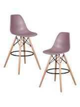 Стул барный DOBRIN Набор 2 шт Стул барный DOBRIN DSW BAR, ножки светлый бук, цвет сиреневый (P-04) арт. LMZL-PP638G-N_LB-MTR_P-P-04