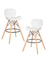 Стул барный DOBRIN Набор 2 шт Стул барный DOBRIN BUTTERFLY BAR, ножки светлый бук, цвет белый арт. LMZL-302B-N_LB-MTR_EL-white