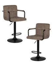 Стул барный DOBRIN Набор 2 шт Стул барный DOBRIN KRUGER ARM BLACK, какао вельвет (LAR-E2041-05) арт. LM-5011-N_B-M_VV-LAR-E2041-05