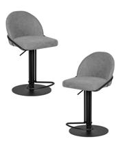 Стул барный DOBRIN Набор 2 шт Стул барный DOBRIN OLIVER, серая ткань (FLY1347-17) арт. LMN-1620-N_B-M_C-FLY1347-17
