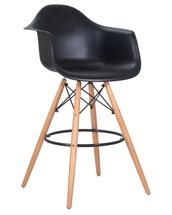 Стул барный DOBRIN Стул барный DOBRIN DAW BAR, ножки светлый бук, цвет черный арт. LMZL-PP620M_LB-MTR_P-black