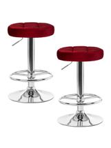Стул барный DOBRIN Набор 2 шт Табурет барный DOBRIN BRUNO, бордовый велюр (MJ9-43) арт. LM-5008-N_CH-M_V-MJ9-43