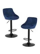 Стул барный DOBRIN Набор 2 шт Стул барный DOBRIN LOGAN BLACK, синий велюр (MJ9-117) арт. LM-5007-N_B-M_V-MJ9-117