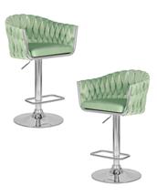 Стул барный DOBRIN Набор 2 шт Стул барный DOBRIN MARCEL, пудрово-мятный велюр (MJ9-87) арт. LM-9692-N_CH-M_V-MJ9-87