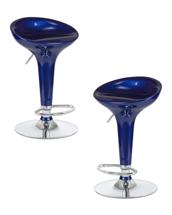 Стул барный DOBRIN Набор 2 шт Стул барный DOBRIN BOMBA, синий металлик арт. LM-1004-N_CH-M_ABS-metallic-blue