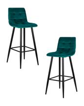 Стул барный DOBRIN Набор 2 шт Стул барный DOBRIN NICOLE, черные матовые ножки, морской волны велюр (108-119) арт. LML-8078-N_B-M_V-108-119