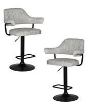 Стул барный DOBRIN Набор 2 шт Стул барный DOBRIN CHARLY BLACK, светло-серый твид (LEO04) арт. LM-5019-N_B-M_CT-LEO04