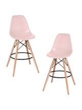 Стул барный DOBRIN Набор 2 шт Стул барный DOBRIN DSW BAR, ножки светлый бук, цвет сиденья светло-розовый (PK-02) арт. LMZL-PP638G-N_LB-MTR_P-PK-02