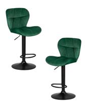 Стул барный DOBRIN Набор 2 шт Стул барный DOBRIN BARNY BLACK, зеленый велюр (MJ9-88) арт. LM-5022-N_B-M_V-MJ9-88