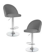 Стул барный DOBRIN Набор 2 шт Стул барный DOBRIN MILANA, серый велюр (MJ9-75) арт. LM-3036-N_CH-M_V-MJ9-75
