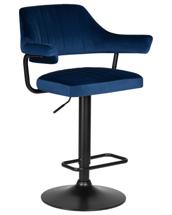 Стул барный DOBRIN Стул барный DOBRIN CHARLY BLACK, синий велюр (MJ9-117) арт. LM-5019_B-M_V-MJ9-117