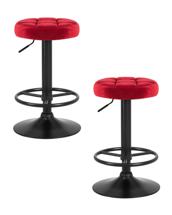 Стул барный DOBRIN Набор 2 шт Табурет барный DOBRIN BRUNO BLACK, бордо велюр (MJ9-43) арт. LM-5008-N_B-M_V-MJ9-43